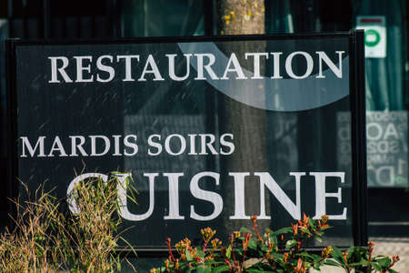 Reims France February 27, 2021 Restaurant closed by the government following the Coronavirus pandemic affecting France and this in order to limit its progression in the populationのeditorial素材