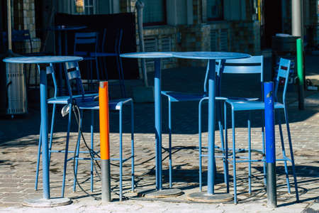 Reims France February 27, 2021 Restaurant closed by the government following the Coronavirus pandemic affecting France and this in order to limit its progression in the populationのeditorial素材