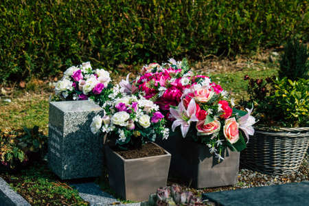 Reims France March 03, 2021 Graves of citizens buried in the cemetery of the city of Reims during...