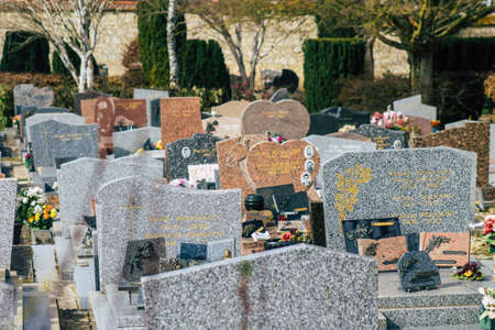 Reims France March 03, 2021 Graves of citizens buried in the cemetery of the city of Reims during...