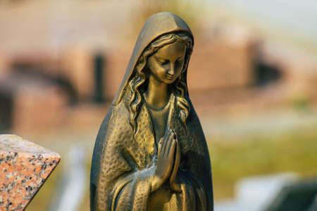 Reims France March 03, 2021 Religious objects of memories placed on the graves in the cemetery of the city of Reims during the coronavirus pandemic hitting Franceのeditorial素材