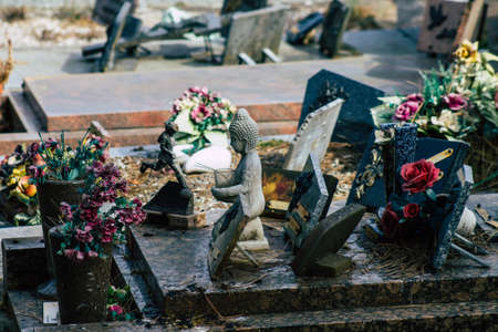Reims France March 03, 2021 Graves of citizens buried in the cemetery of the city of Reims during...