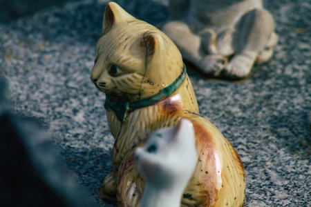 Reims France March 03, 2021 Religious objects of memories placed on the graves in the cemetery of the city of Reims during the coronavirus pandemic hitting Franceのeditorial素材