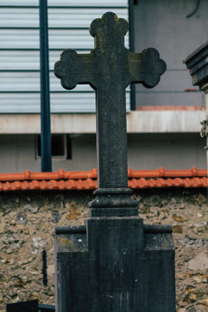 Reims France March 04, 2021 Ancien graves in the cemetery of the North, Built at the end of the 18th century and contains the remains of most of the citizens who distinguished themselves in the cityのeditorial素材