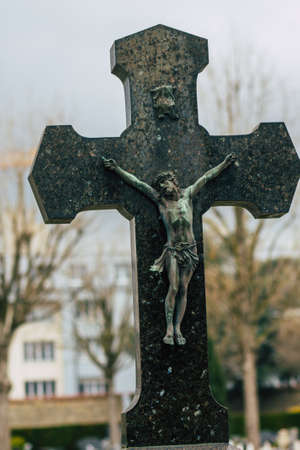 Reims France March 04, 2021 Ancien graves in the cemetery of the North, Built at the end of the 18th century and contains the remains of most of the citizens who distinguished themselves in the cityのeditorial素材