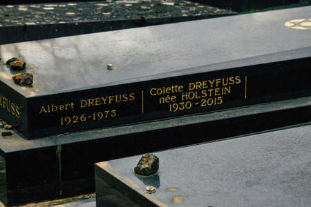 Reims France March 04, 2021 Ancien graves in the cemetery of the North, Built at the end of the 18th century and contains the remains of most of the citizens who distinguished themselves in the cityのeditorial素材