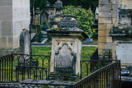 Reims France March 04, 2021 Ancien graves in the cemetery of the North, Built at the end of the 18th...