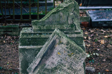 Reims France March 04, 2021 Ancien graves in the cemetery of the North, Built at the end of the 18th century and contains the remains of most of the citizens who distinguished themselves in the cityのeditorial素材