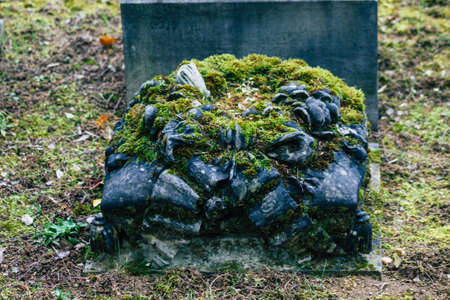 Reims France March 04, 2021 Ancien graves in the cemetery of the North, Built at the end of the 18th...