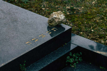 Reims France March 04, 2021 Ancien graves in the cemetery of the North, Built at the end of the 18th century and contains the remains of most of the citizens who distinguished themselves in the cityのeditorial素材