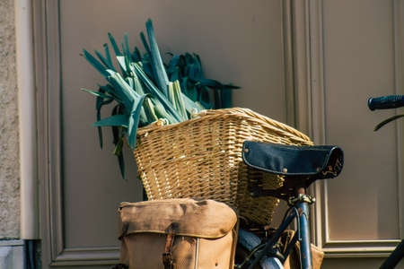 Reims France March 22, 2021 Vegetable store located in downtown during Coronavirus outbreak and lockdown to enforce containment of the populationのeditorial素材