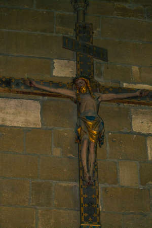 Reims France March 23, 2021 inside of the Notre Dame Cathedral of Reims, a city in the Grand Est region of France and one of the oldest in Europeの写真素材