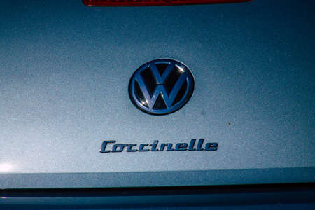 Reims France March 29, 2021 Various cars parked in the town of Reims because people stay at home...