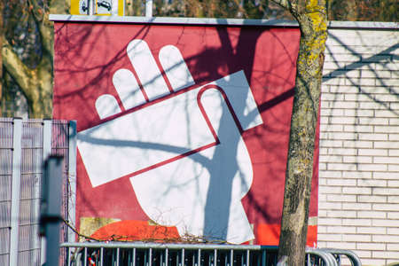 Reims France February 10, 2021 Football Reims stadium located in the center of the town and closed by the government following the  pandemic affecting Franceのeditorial素材