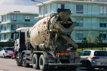 Reims France April 15, 2021 Construction site of a new building in the downtown of Reims during the outbreak hitting Franceのeditorial素材