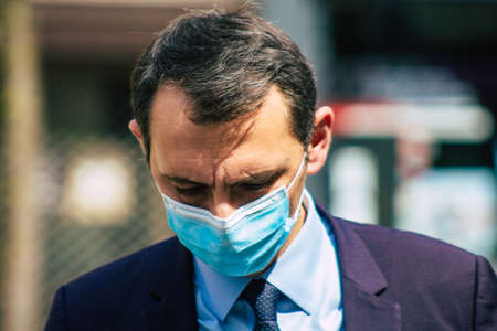 Reims France April 20, 2021 Laurent Jacobelli, spokesperson for the Rassemblement National supports...