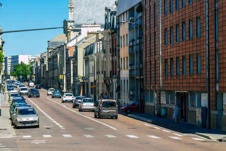 Reims France June 14, 2021 Urban landscape of the city of Reims, a city in the Grand Est region of France and one of the oldest in Europeのeditorial素材