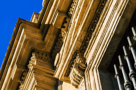 Seville Spain July 02, 2021 Saint Metropolitan and Patriarchal Cathedral Church of Santa MarÃ­a de la Sede de Sevilla, detail of the exterior facade, It is the largest Gothic cathedral in the worldのeditorial素材