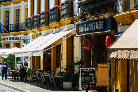 Seville Spain July 02, 2021 Urban landscape of the city of Seville, an emblematic city and the capital of the region of Andalusia, in the south of Spainのeditorial素材