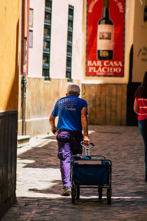Seville Spain July 06, 2021 Pedestrians walking in the streets of Seville during the coronavirus outbreak hitting Spain, wearing a mask in the street is not mandatoryのeditorial素材