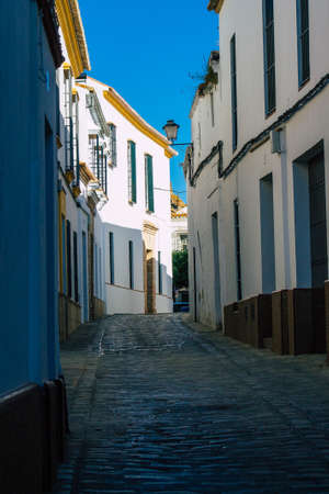 Carmona Spain July 14, 2021 Narrow street in town of Carmona called The Bright Star of Europe, the...