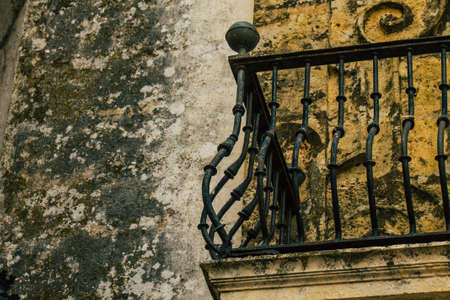 Carmona Spain July 14, 2021 Closeup of a window of a old house in the narrow streets in town of Carmona called The Bright Star of Europe, the town shows a typical narrow and meandering Arabic layoutの写真素材