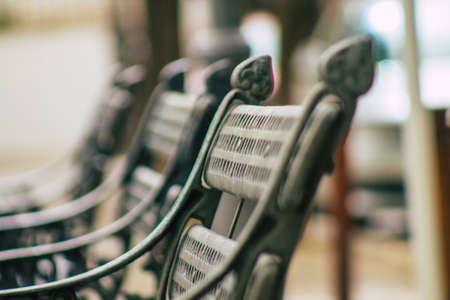 Carmona Spain July 14, 2021 Bench in the streets of Carmona called The Bright Star of Europe, the...