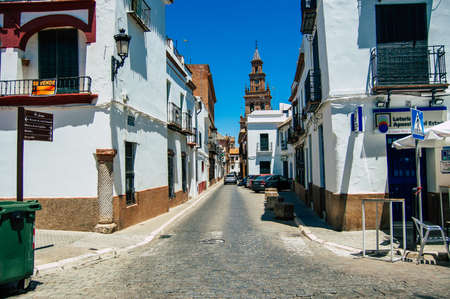 Carmona Spain July 18, 2021 Urban landscape of Carmona called The Bright Star of Europe, the town shows a typical narrow and meandering Arabic layoutの写真素材