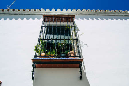 Carmona Spain July 18, 2021 Facade of old house in the streets of Carmona called The Bright Star of Europe, the town shows a typical narrow and meandering Arabic layoutのeditorial素材