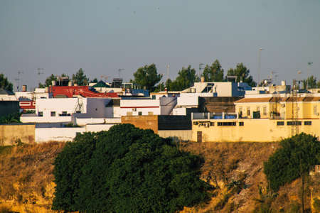 Carmona Spain July 18, 2021 Panoramic view of Carmona called The Bright Star of Europe, the town shows a typical narrow and meandering Arabic layoutのeditorial素材