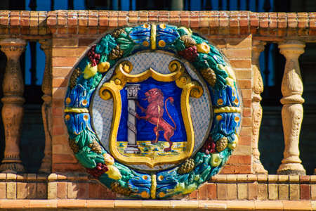 Seville Spain July 07, 2021 The Plaza of Spain is an architectural complex located in the Maria Luisa park in the town of Seville, an emblematic city and the capital of the region of Andalusiaのeditorial素材