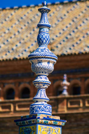 Seville Spain July 07, 2021 The Plaza of Spain is an architectural complex located in the Maria Luisa park in the town of Seville, an emblematic city and the capital of the region of Andalusiaのeditorial素材