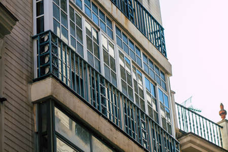 Seville Spain July 21, 2021 Facade of a building in the streets of Seville, an emblematic city and...