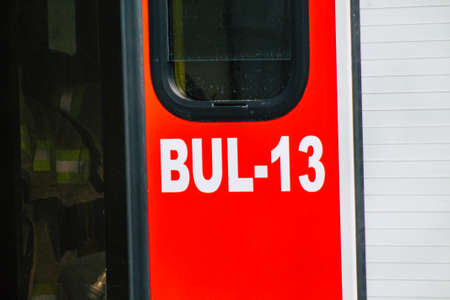 Seville Spain July 23, 2021 Fire engine in the streets of Seville, an emblematic city and the...