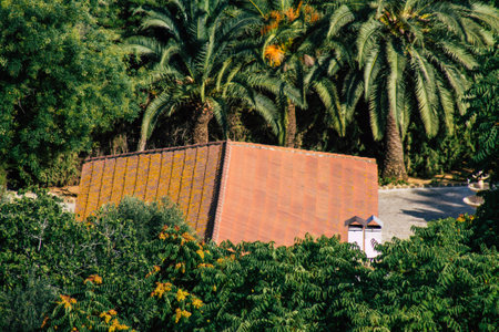 Carmona Spain July 26, 2021 Farm in the countryside of Carmona located in Andalusia in the south of Spain, this agricultural land has been cultivated since ancient times by localsの写真素材