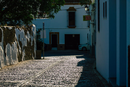 Carmona Spain July 26, 2021 Urban landscape of Carmona called The Bright Star of Europe, the town shows a typical narrow and meandering Arabic layoutの写真素材