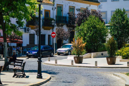 Carmona Spain July 26, 2021 Urban landscape of Carmona called The Bright Star of Europe, the town shows a typical narrow and meandering Arabic layoutの写真素材