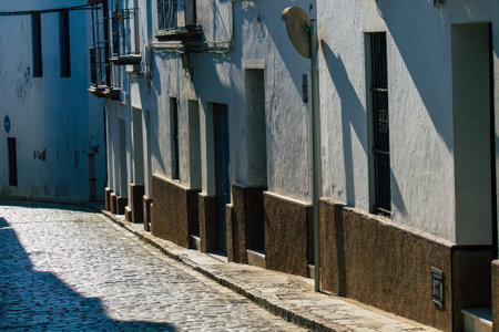Carmona Spain July 28, 2021 Facade of old house in the streets of Carmona called The Bright Star of...