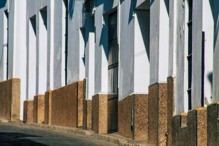 Carmona Spain July 28, 2021 Facade of old house in the streets of Carmona called The Bright Star of...