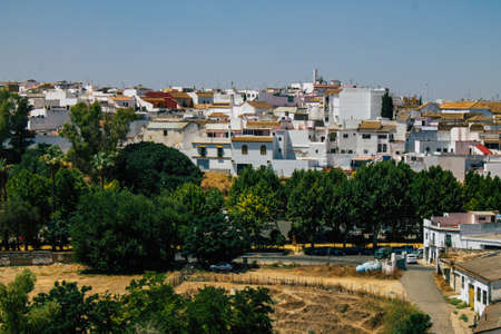 Carmona Spain July 30, 2021 Urban landscape of Carmona called The Bright Star of Europe, the town shows a typical narrow and meandering Arabic layoutの写真素材