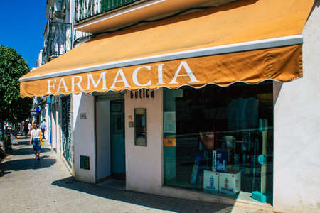 Carmona Spain July 30, 2021 Business in the town of Carmona called The Bright Star of Europe, the town shows a typical narrow and meandering Arabic layoutの写真素材