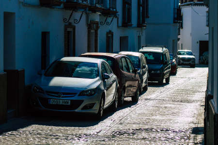 Carmona Spain July 26, 2021 Urban landscape of Carmona called The Bright Star of Europe, the town shows a typical narrow and meandering Arabic layoutのeditorial素材