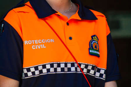 Carmona Spain July 26, 2021 Vacination center of Carmona , the local people with protective mask...