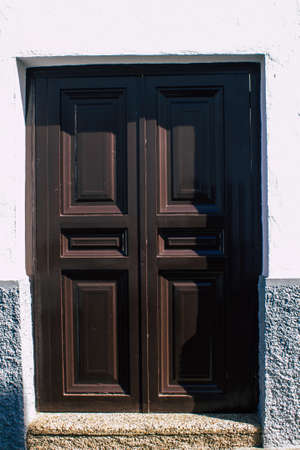 Carmona Spain July 31, 2021 Closeup of a door of old house in the narrow streets in town of Carmona...