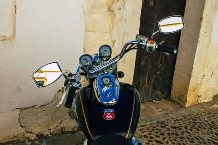 Carmona Spain July 31, 2021 Daelim Daystar motorcycle parked in the streets of Carmona, the town...