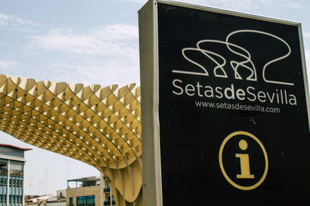 Seville Spain August 16, 2021 The Metropol Parasol, popularly linked to the name of Las Setas, is...
