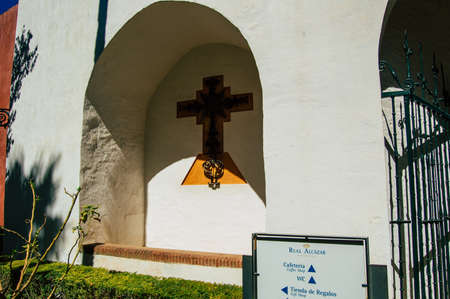 Seville Spain September 04, 2021 The Alcazar of Seville and its gardens is a fortified palace from the Muslim then Christian era. Considered the most brilliant example of Mudejar architecture in Spainのeditorial素材