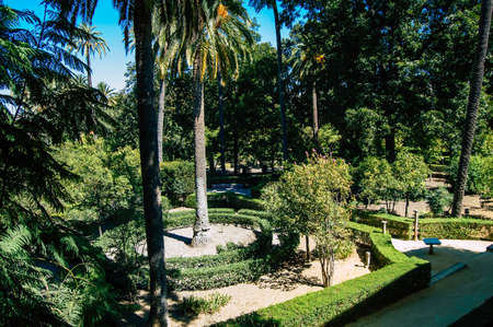 Seville Spain September 04, 2021 The Alcazar of Seville and its gardens is a fortified palace from the Muslim then Christian era. Considered the most brilliant example of Mudejar architecture in Spainのeditorial素材