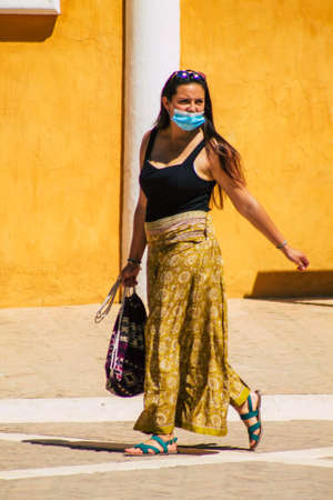 Seville Spain September 04, 2021 Tourists visiting The Alcazar of Seville and its gardens, considered the most brilliant example of Mudejar architecture in Spainのeditorial素材
