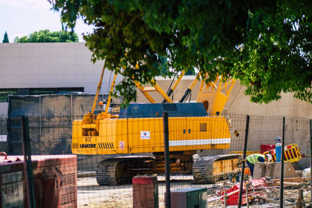 Seville Spain September 22, 2021 Construction site of a new building in the center of Seville, an emblematic city and the capital of the region of Andalusia, in the south of Spainの写真素材